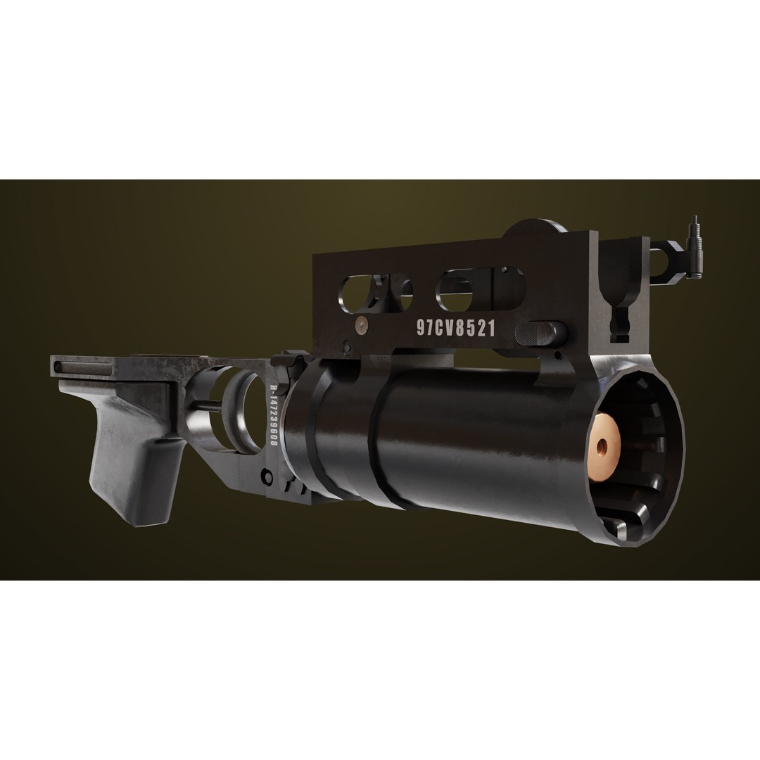 Light Machine Gun 3D Model – Low Poly PBR Game Asset, FBX, Unity, UE - View 33