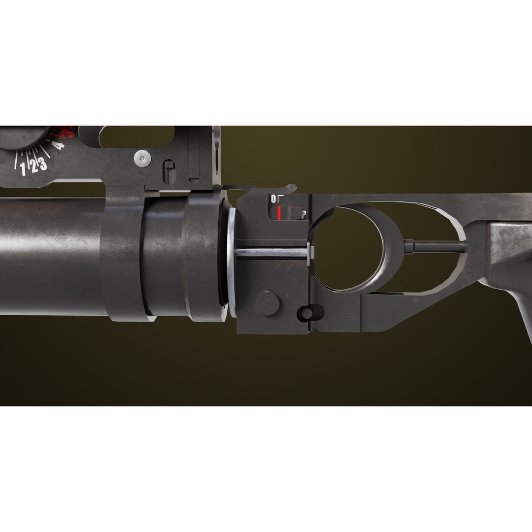 Light Machine Gun 3D Model – Low Poly PBR Game Asset, FBX, Unity, UE - View 35