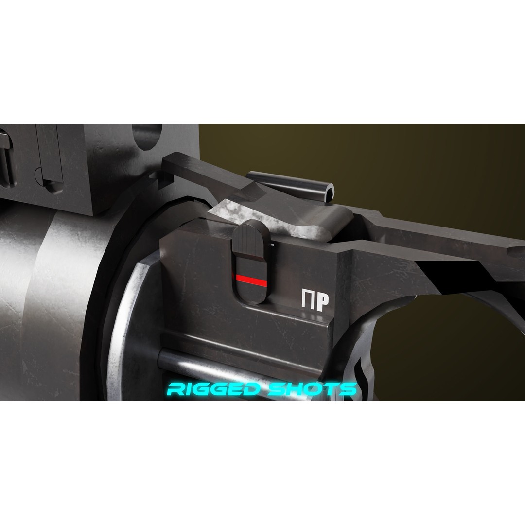 Light Machine Gun 3D Model – Low Poly PBR Game Asset, FBX, Unity, UE - View 39