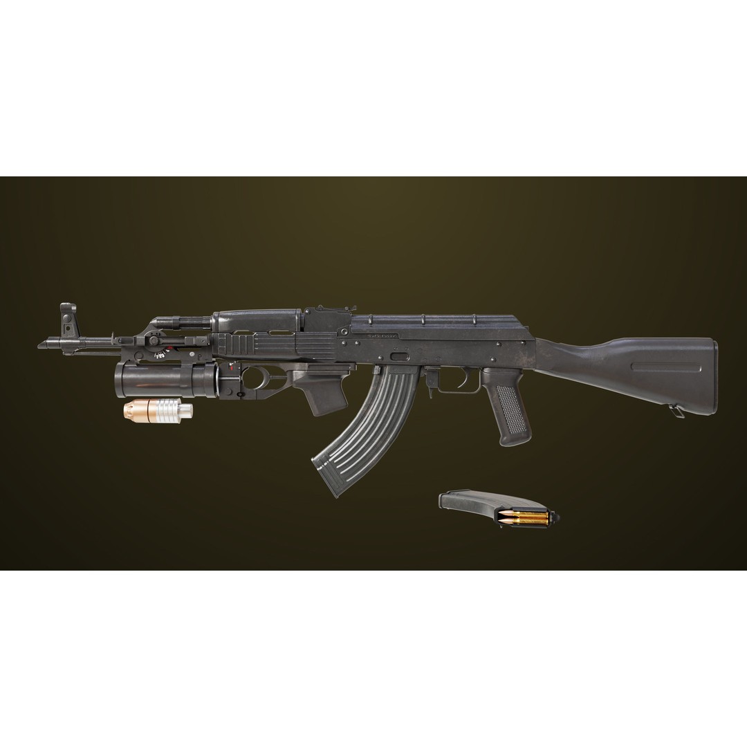 Light Machine Gun 3D Model – Low Poly PBR Game Asset, FBX, Unity, UE - View 4