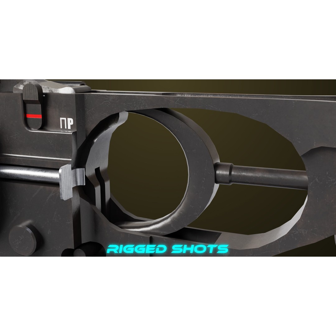 Light Machine Gun 3D Model – Low Poly PBR Game Asset, FBX, Unity, UE - View 40