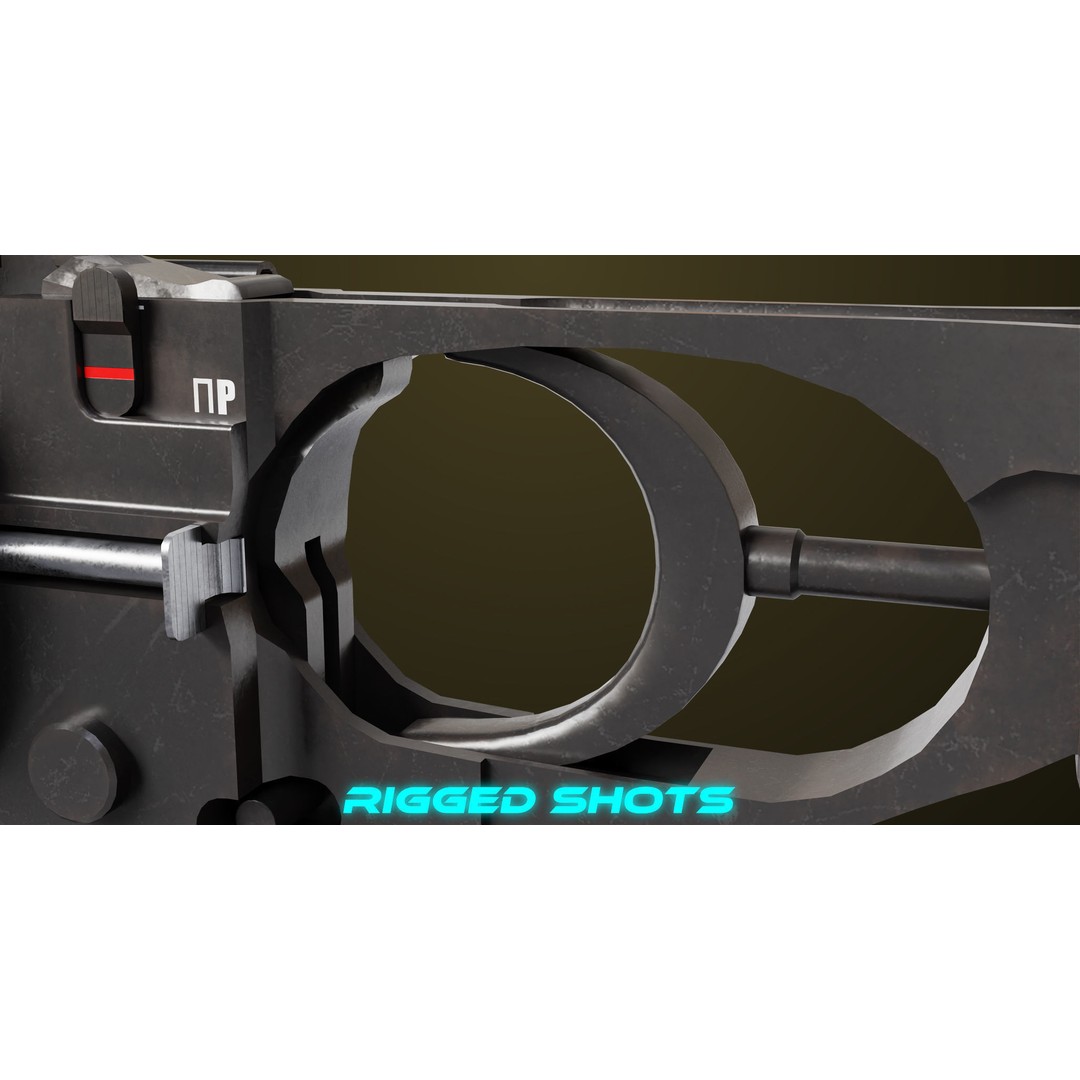 Light Machine Gun 3D Model – Low Poly PBR Game Asset, FBX, Unity, UE - View 41