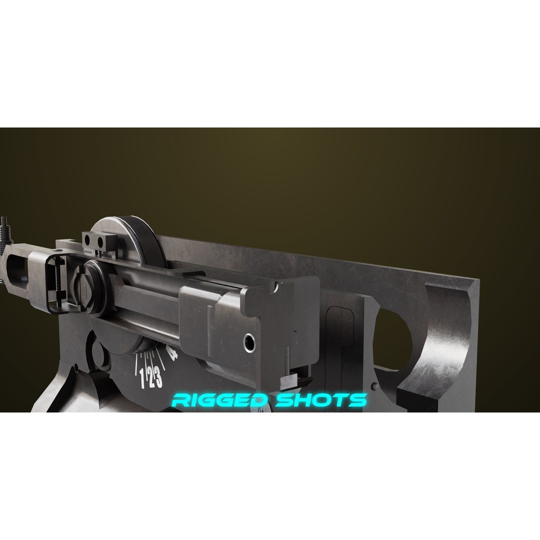 Light Machine Gun 3D Model – Low Poly PBR Game Asset, FBX, Unity, UE - View 43