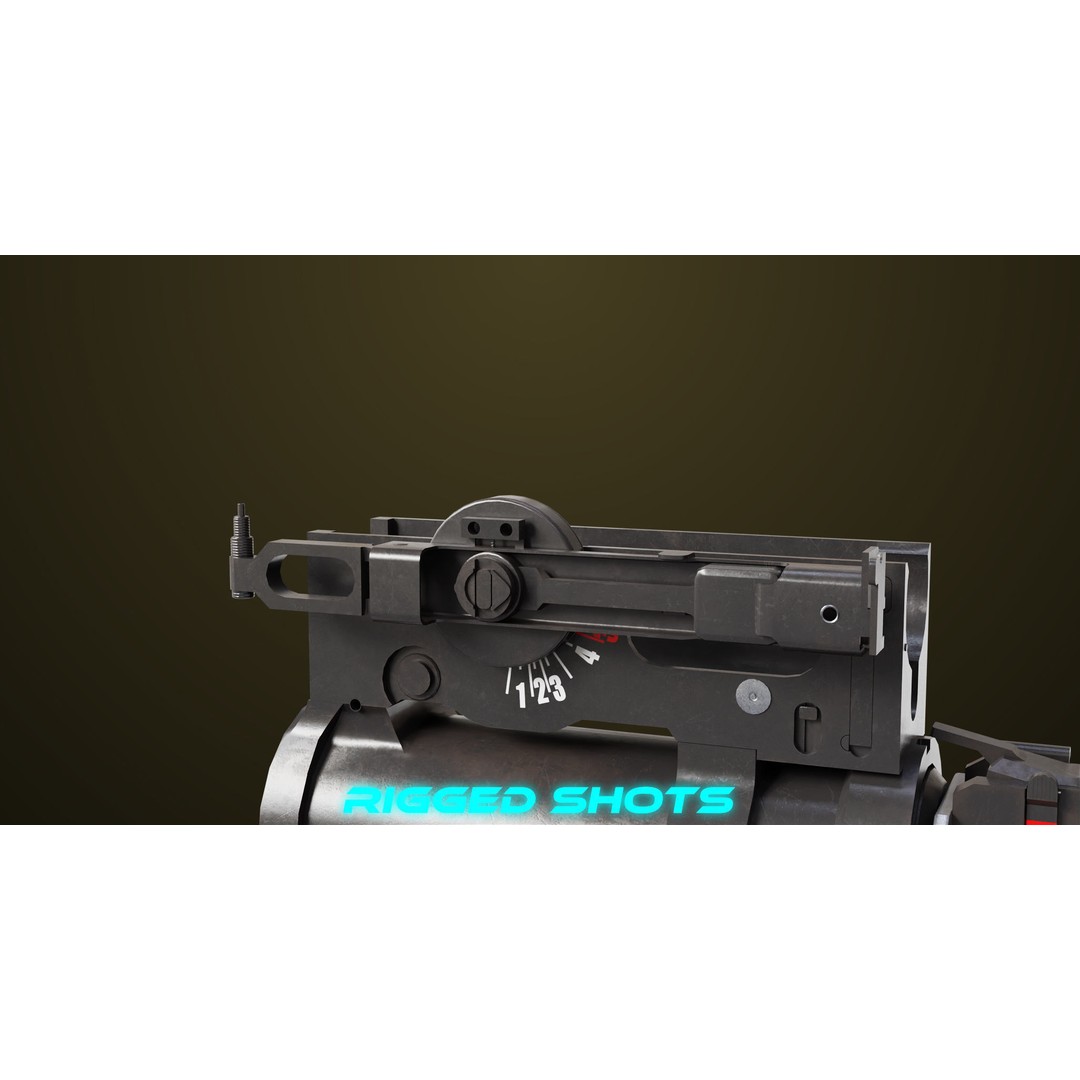 Light Machine Gun 3D Model – Low Poly PBR Game Asset, FBX, Unity, UE - View 44