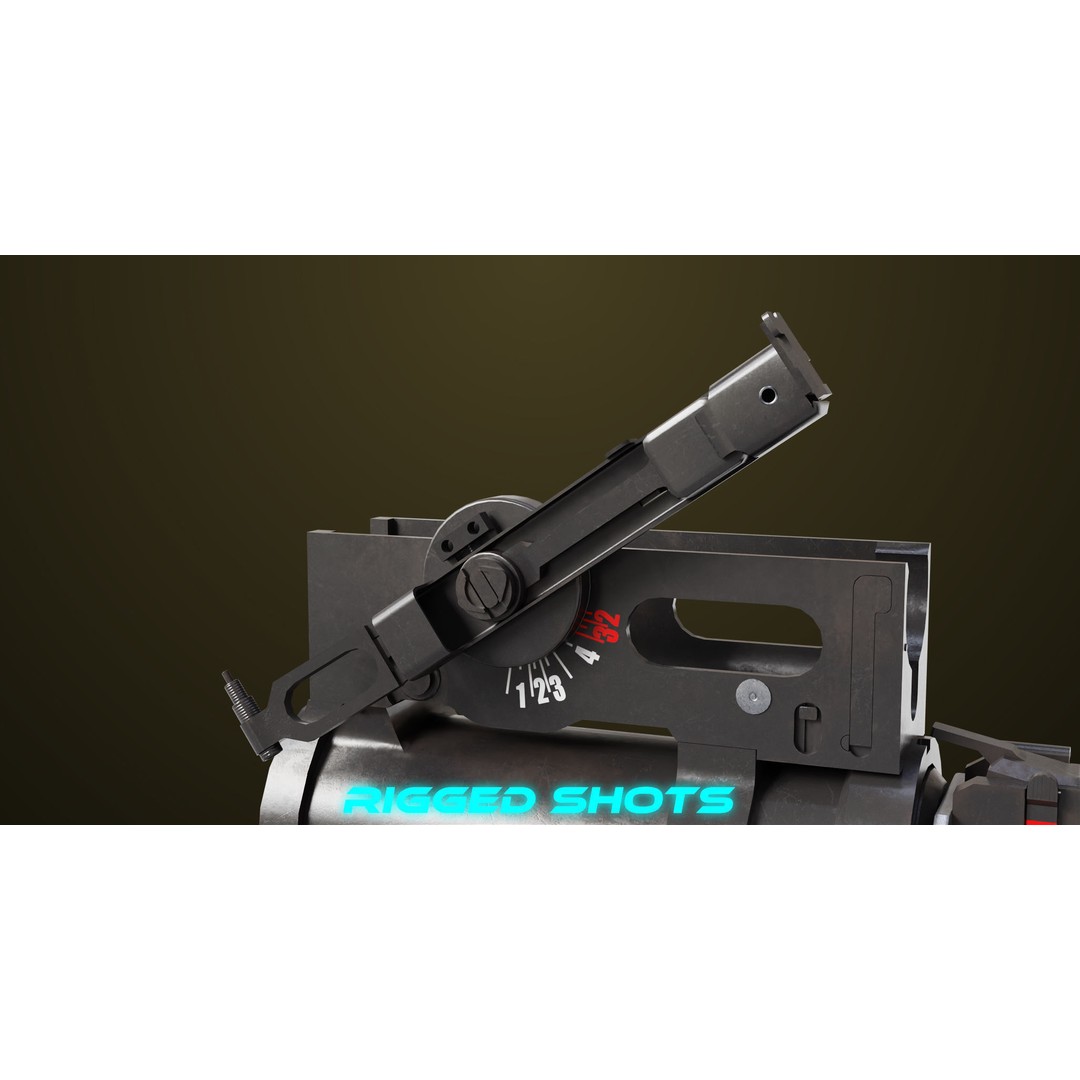 Light Machine Gun 3D Model – Low Poly PBR Game Asset, FBX, Unity, UE - View 45
