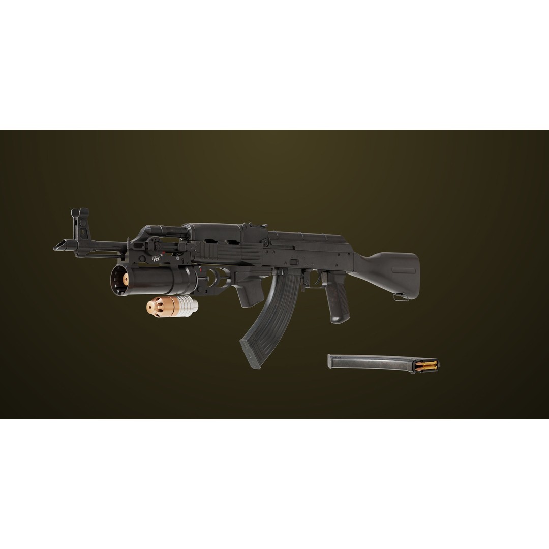 Light Machine Gun 3D Model – Low Poly PBR Game Asset, FBX, Unity, UE - View 5