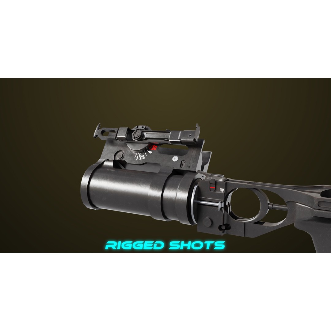 Light Machine Gun 3D Model – Low Poly PBR Game Asset, FBX, Unity, UE - View 50
