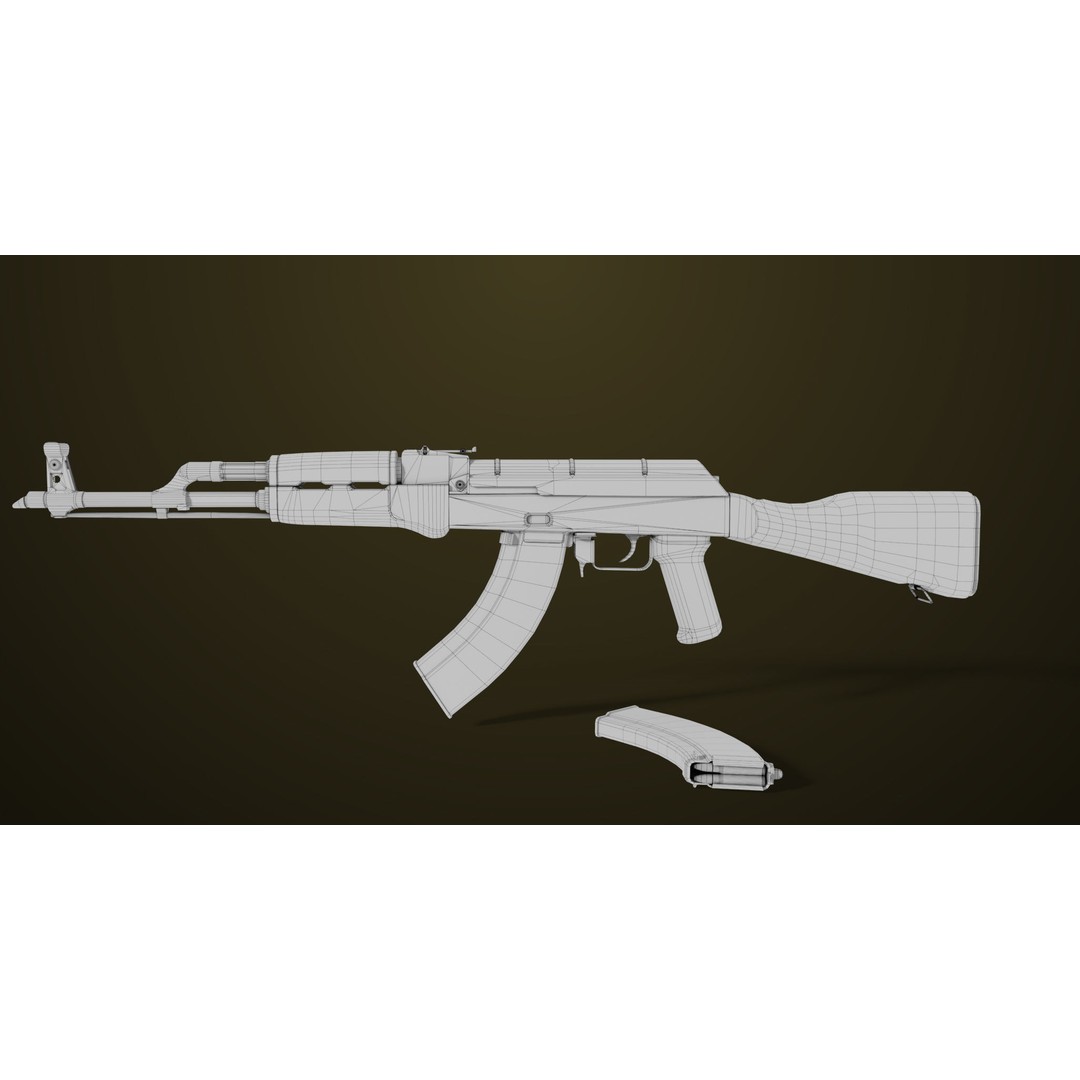 Light Machine Gun 3D Model – Low Poly PBR Game Asset, FBX, Unity, UE - View 51