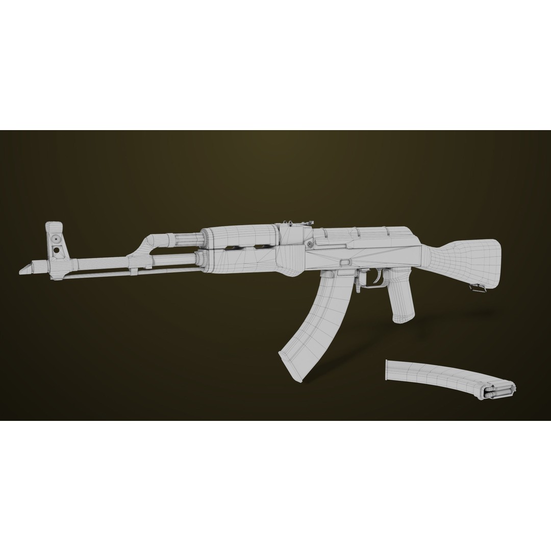 Light Machine Gun 3D Model – Low Poly PBR Game Asset, FBX, Unity, UE - View 52