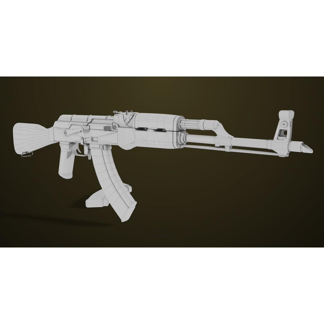 Light Machine Gun 3D Model – Low Poly PBR Game Asset, FBX, Unity, UE - View 53