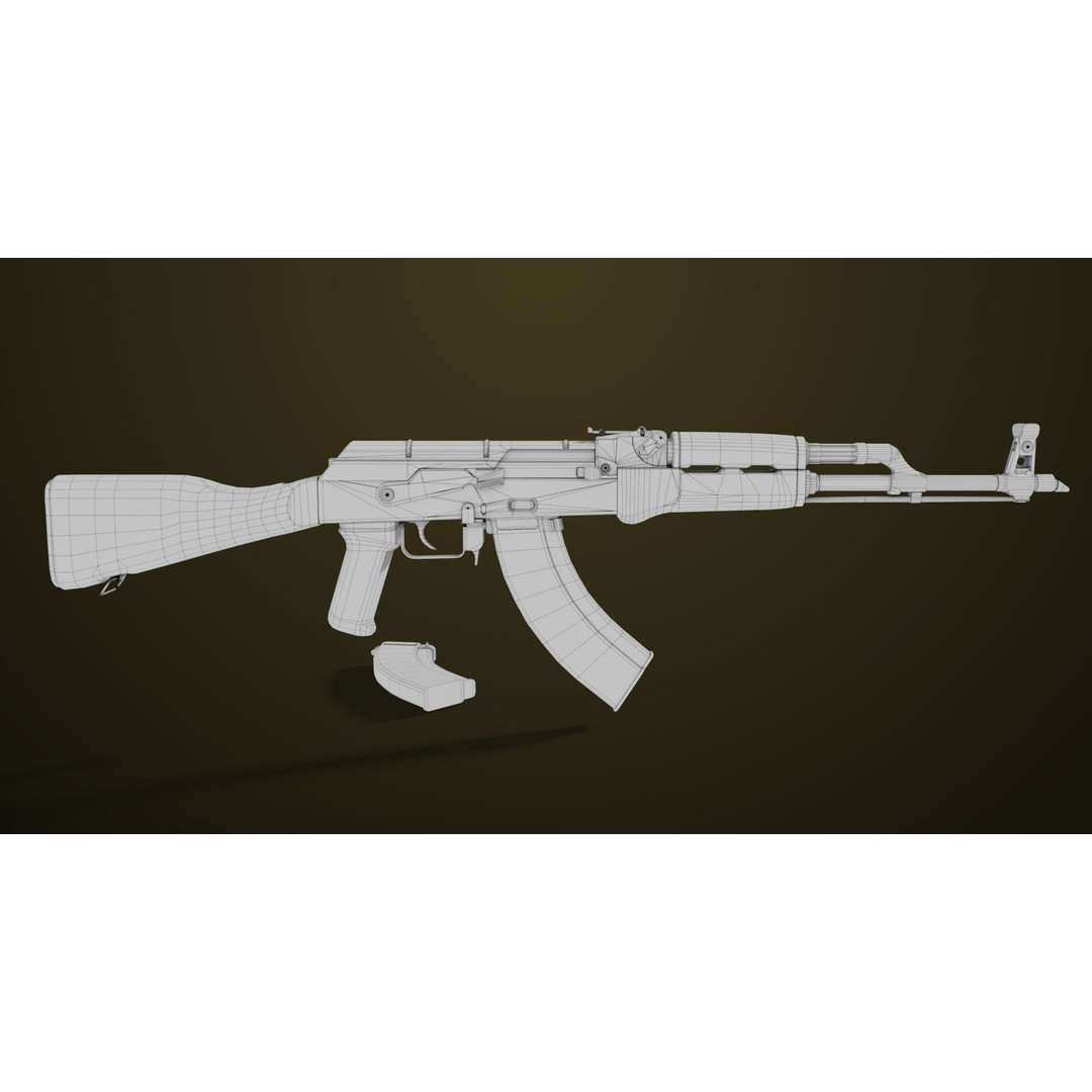 Light Machine Gun 3D Model – Low Poly PBR Game Asset, FBX, Unity, UE - View 54