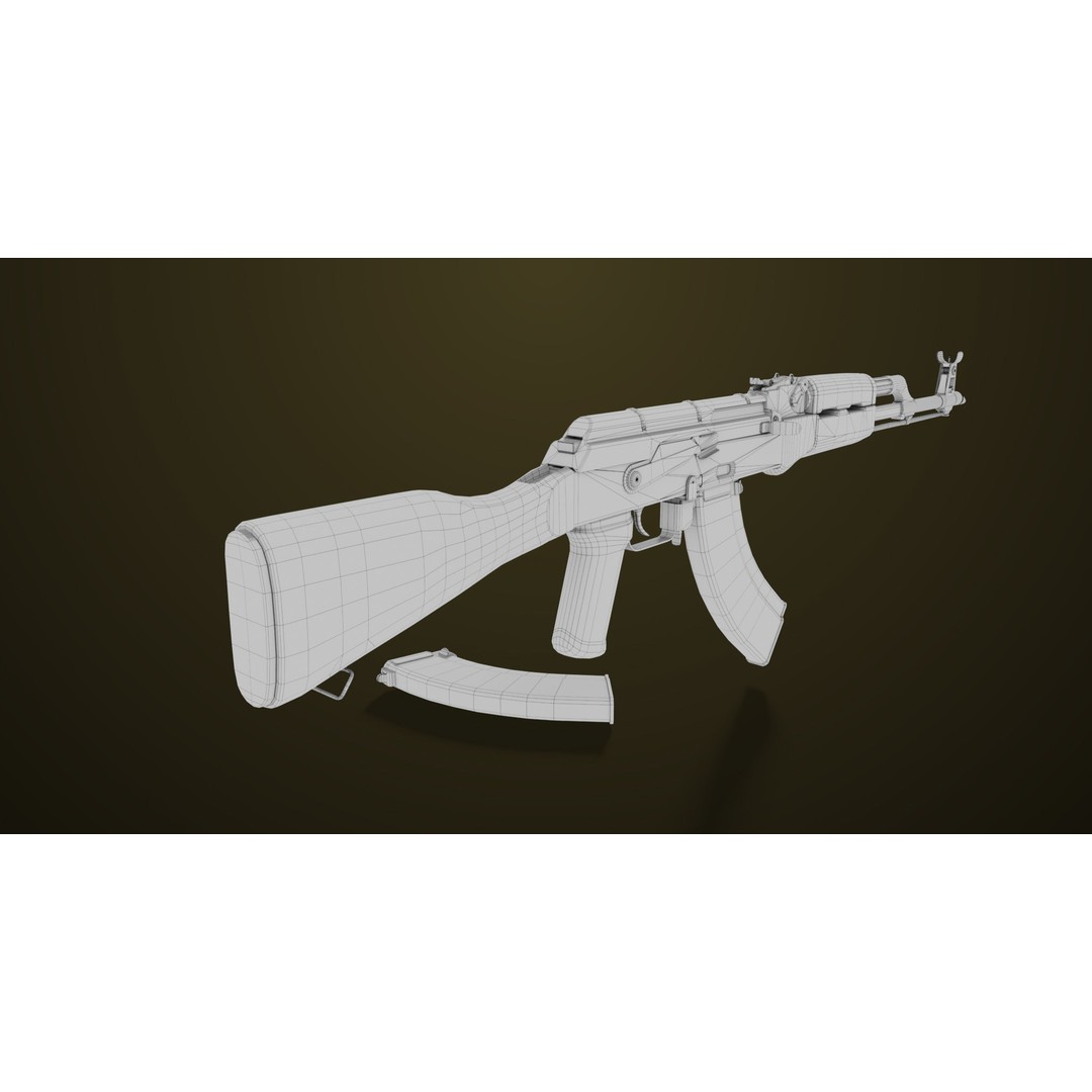Light Machine Gun 3D Model – Low Poly PBR Game Asset, FBX, Unity, UE - View 55