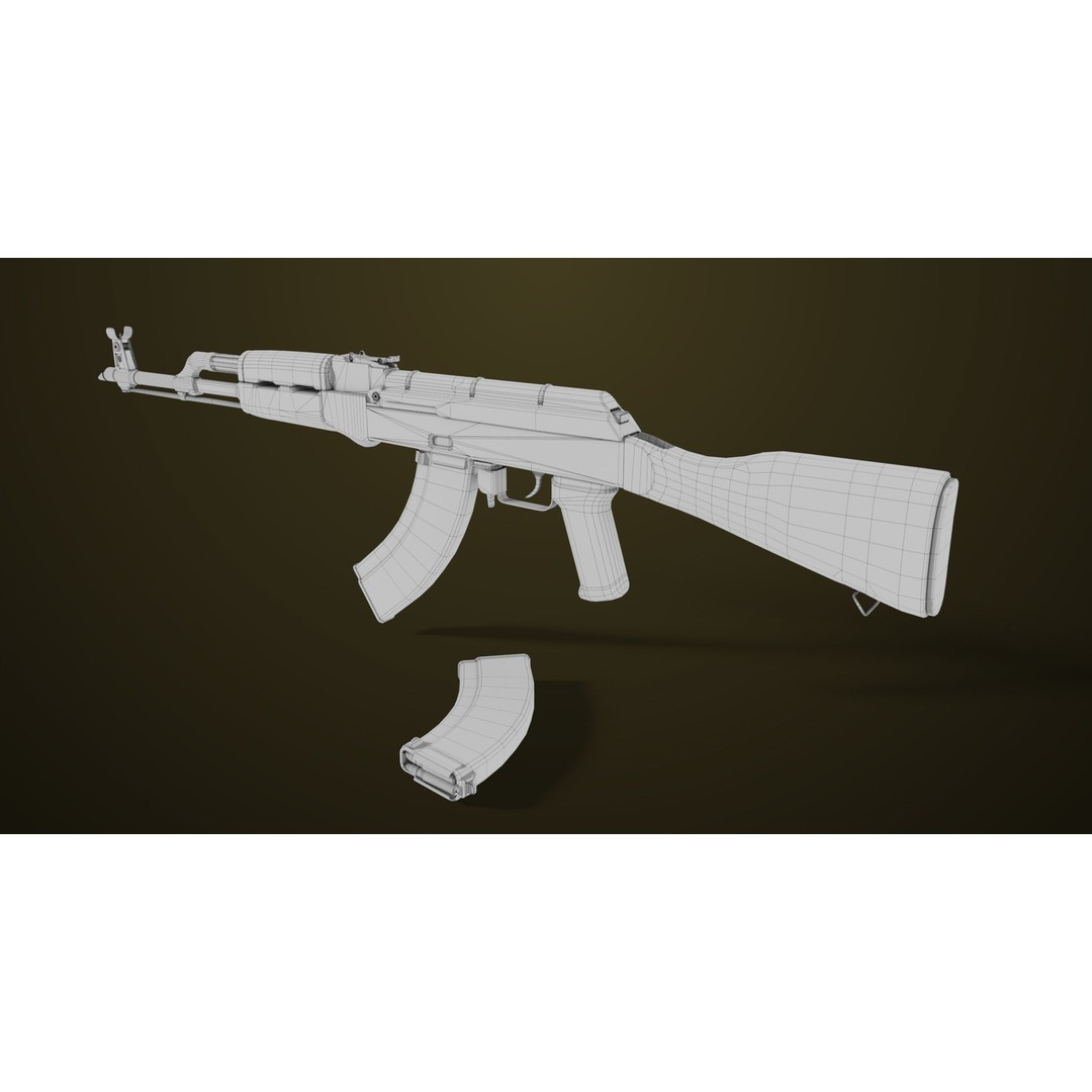 Light Machine Gun 3D Model – Low Poly PBR Game Asset, FBX, Unity, UE - View 56