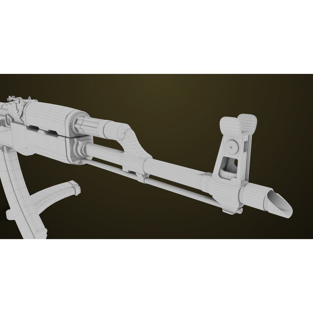 Light Machine Gun 3D Model – Low Poly PBR Game Asset, FBX, Unity, UE - View 58