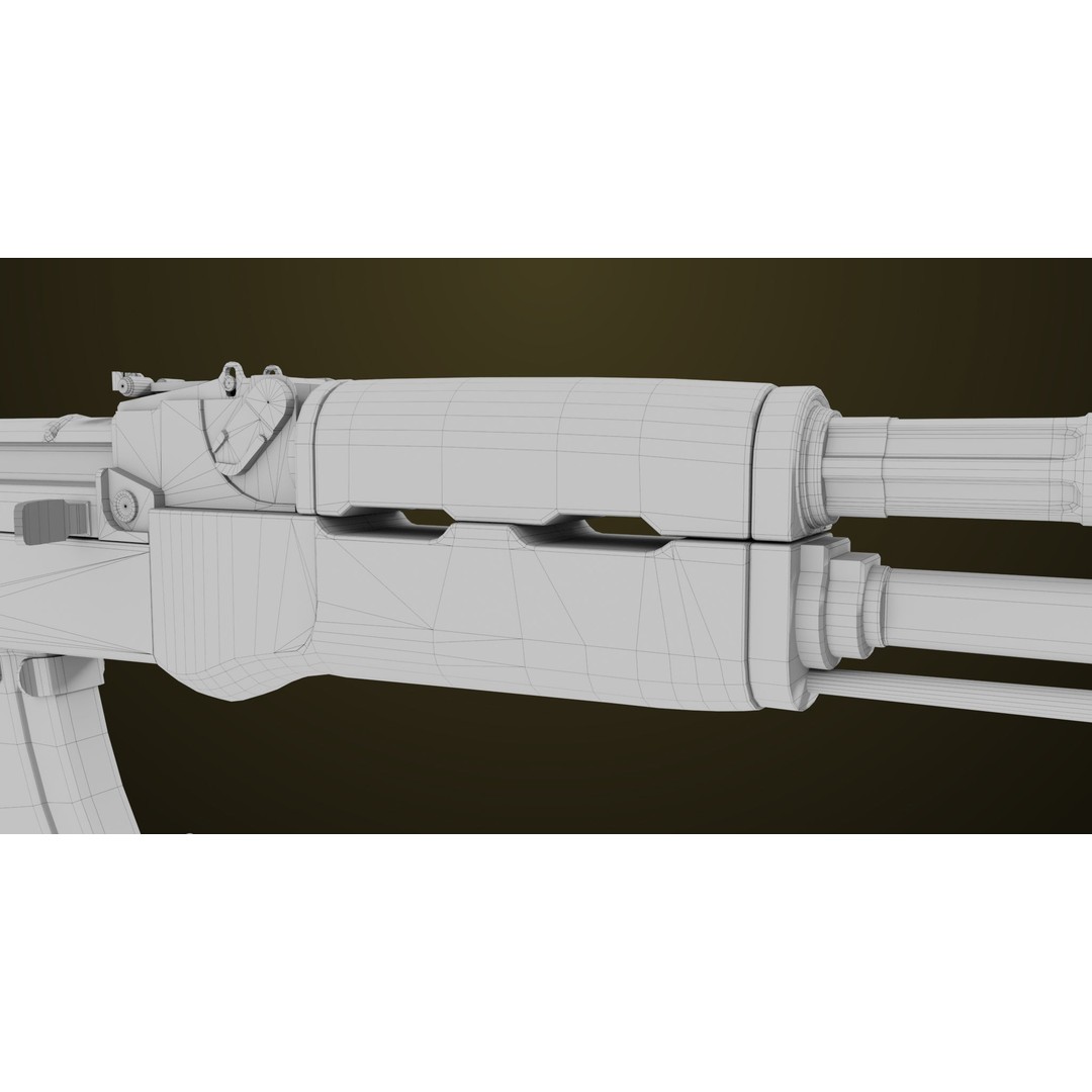 Light Machine Gun 3D Model – Low Poly PBR Game Asset, FBX, Unity, UE - View 59