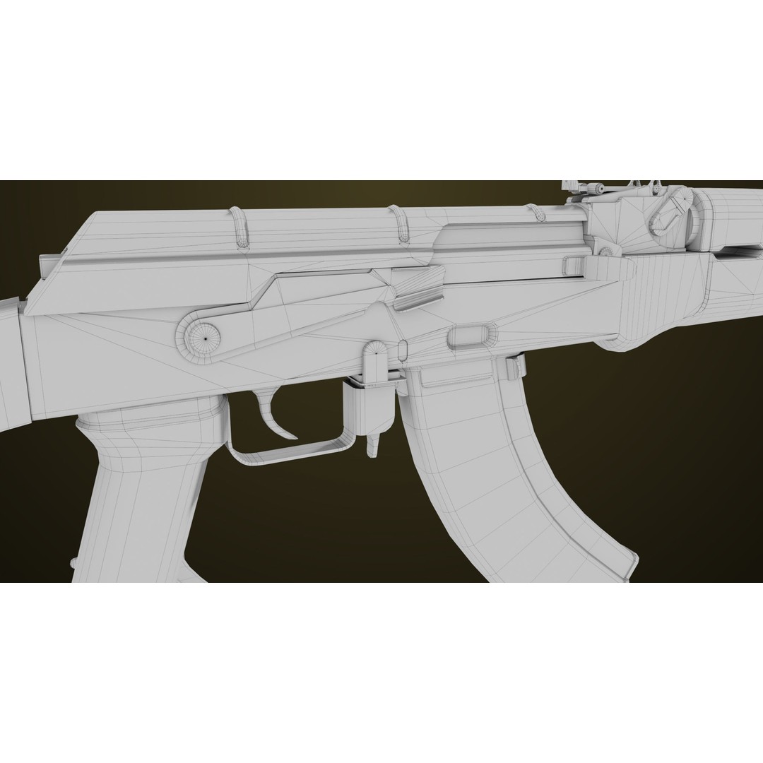 Light Machine Gun 3D Model – Low Poly PBR Game Asset, FBX, Unity, UE - View 60