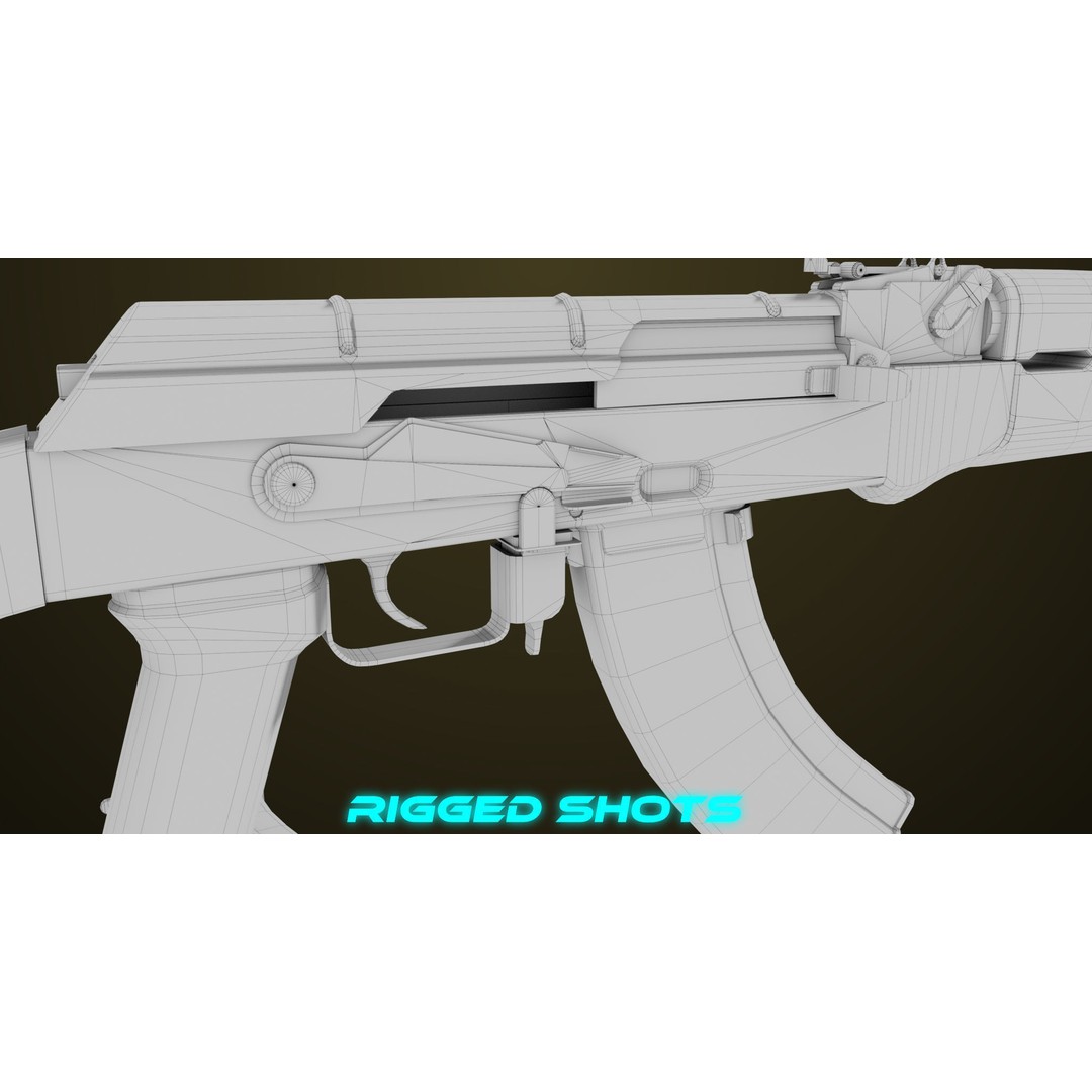 Light Machine Gun 3D Model – Low Poly PBR Game Asset, FBX, Unity, UE - View 61