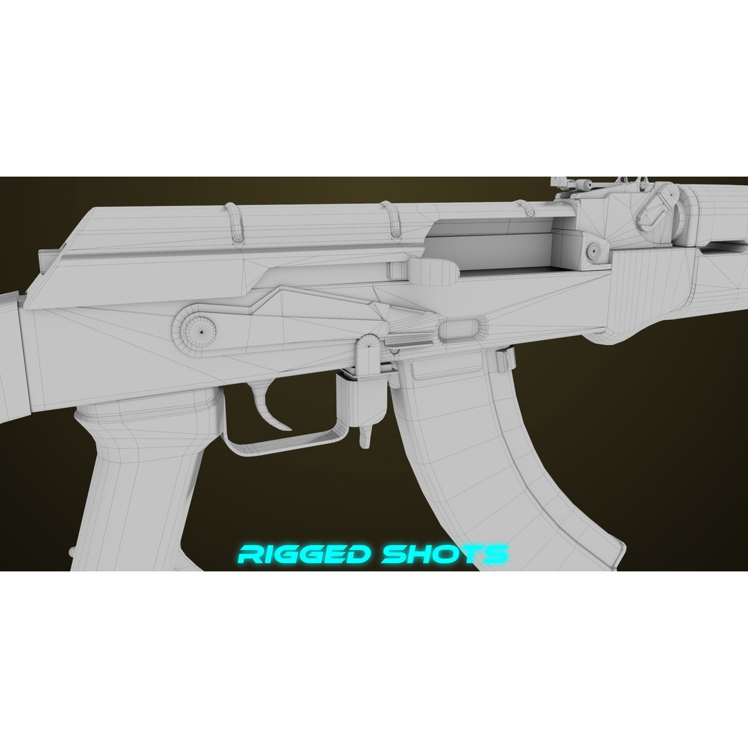 Light Machine Gun 3D Model – Low Poly PBR Game Asset, FBX, Unity, UE - View 62