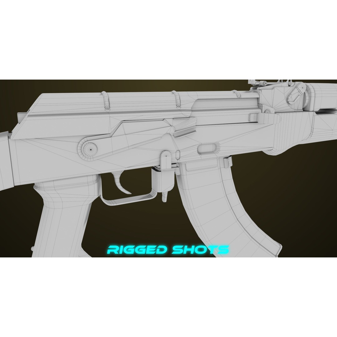 Light Machine Gun 3D Model – Low Poly PBR Game Asset, FBX, Unity, UE - View 64