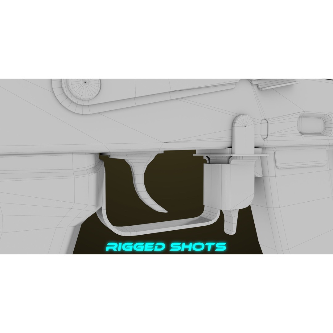 Light Machine Gun 3D Model – Low Poly PBR Game Asset, FBX, Unity, UE - View 65