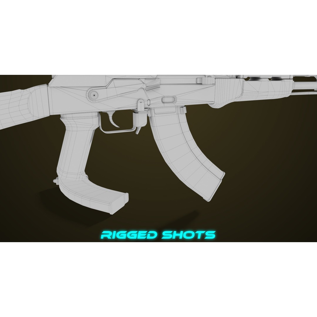 Light Machine Gun 3D Model – Low Poly PBR Game Asset, FBX, Unity, UE - View 69