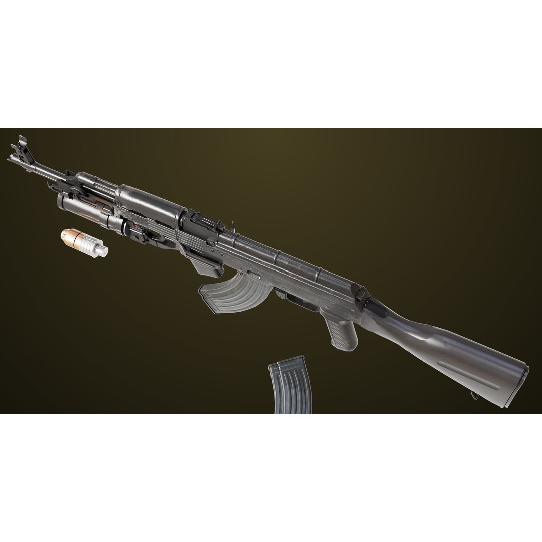 Light Machine Gun 3D Model – Low Poly PBR Game Asset, FBX, Unity, UE - View 7