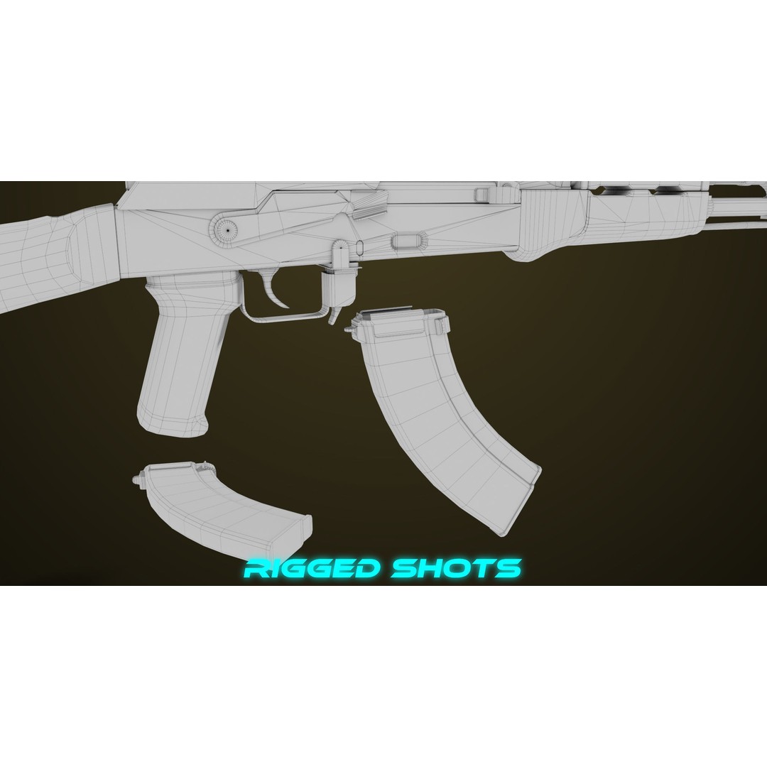Light Machine Gun 3D Model – Low Poly PBR Game Asset, FBX, Unity, UE - View 70