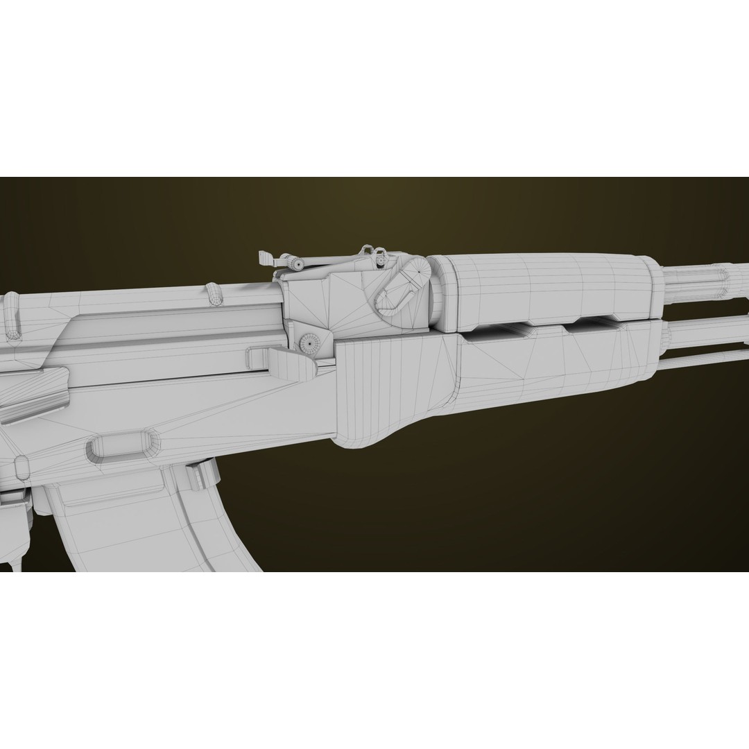 Light Machine Gun 3D Model – Low Poly PBR Game Asset, FBX, Unity, UE - View 71