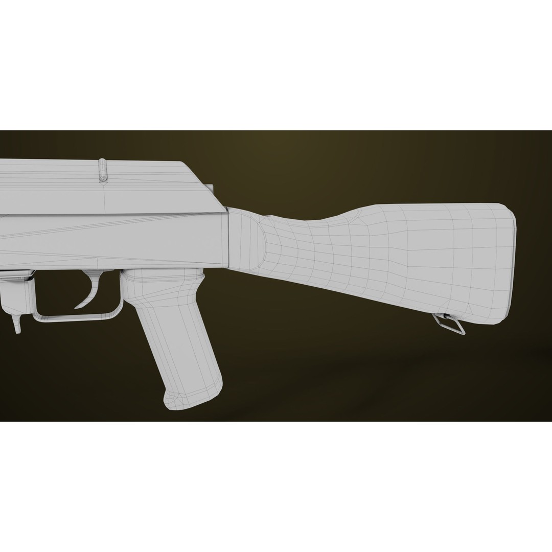 Light Machine Gun 3D Model – Low Poly PBR Game Asset, FBX, Unity, UE - View 72