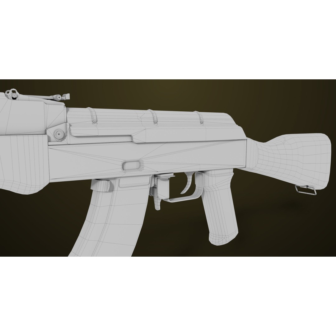 Light Machine Gun 3D Model – Low Poly PBR Game Asset, FBX, Unity, UE - View 75