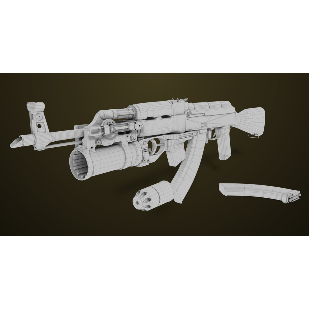 Light Machine Gun 3D Model – Low Poly PBR Game Asset, FBX, Unity, UE - View 78