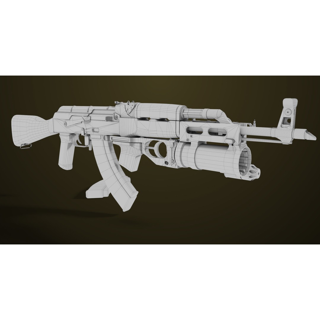 Light Machine Gun 3D Model – Low Poly PBR Game Asset, FBX, Unity, UE - View 79