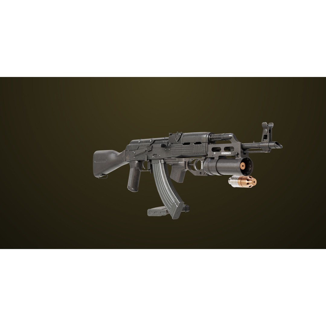 Light Machine Gun 3D Model – Low Poly PBR Game Asset, FBX, Unity, UE - View 8