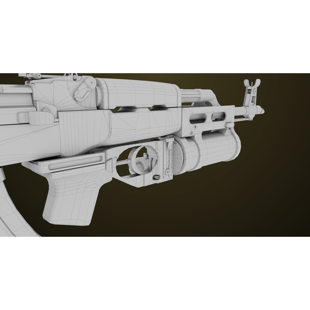 Light Machine Gun 3D Model – Low Poly PBR Game Asset, FBX, Unity, UE - View 80