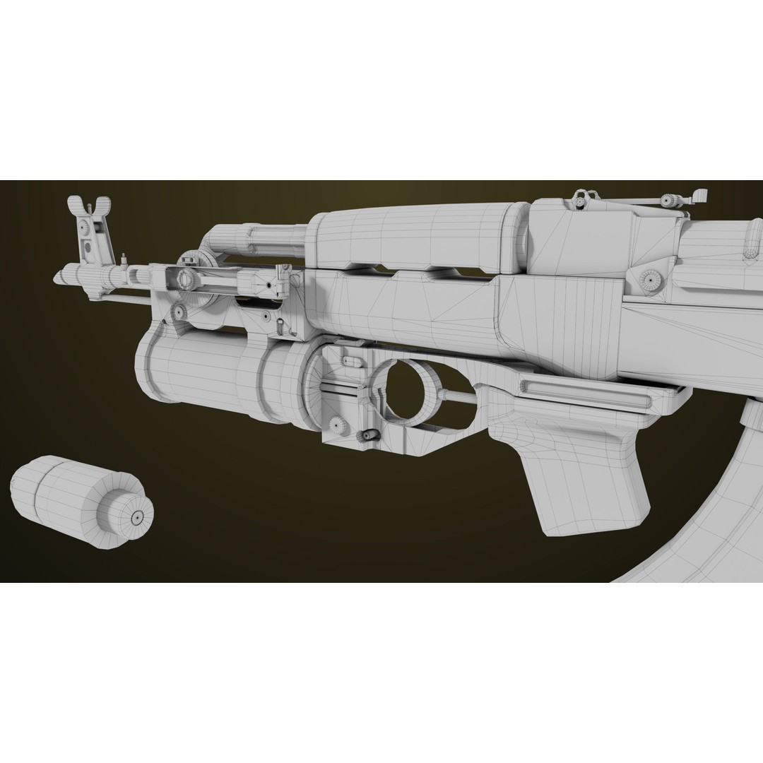 Light Machine Gun 3D Model – Low Poly PBR Game Asset, FBX, Unity, UE - View 81