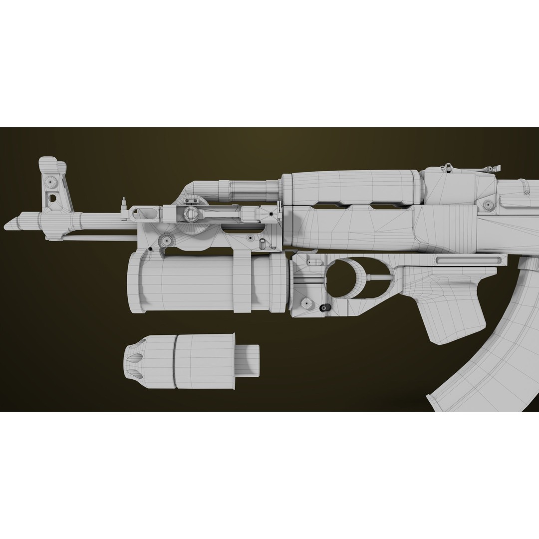 Light Machine Gun 3D Model – Low Poly PBR Game Asset, FBX, Unity, UE - View 82