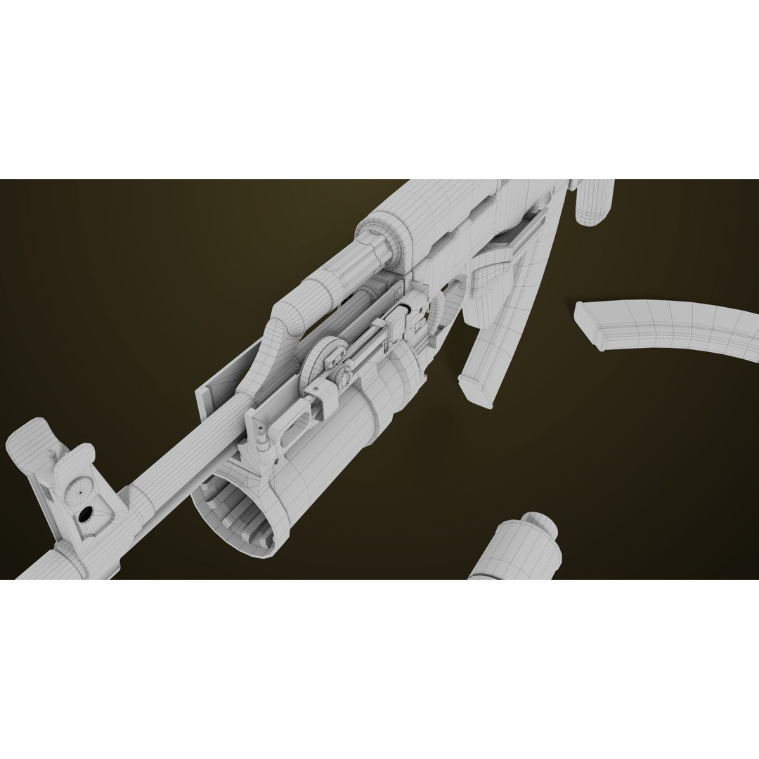 Light Machine Gun 3D Model – Low Poly PBR Game Asset, FBX, Unity, UE - View 83