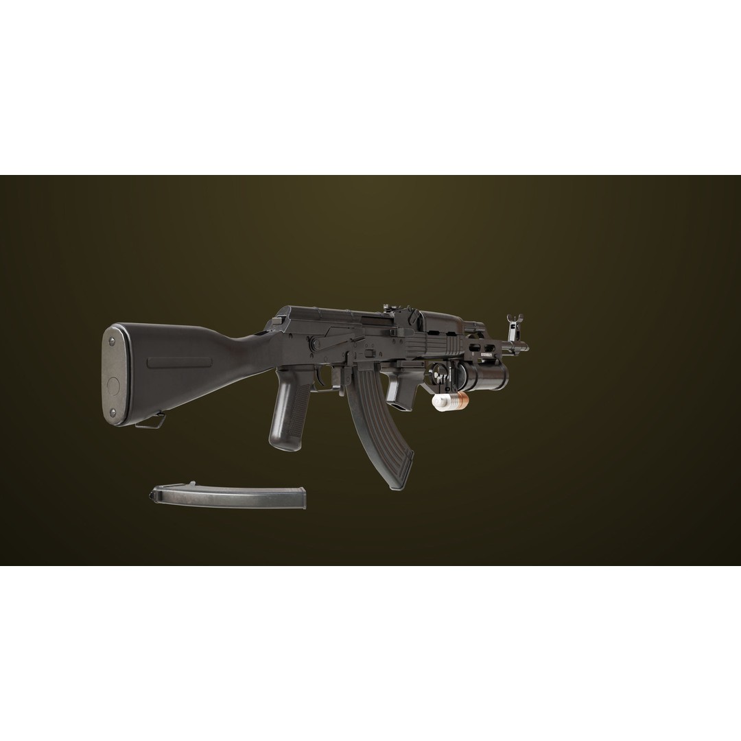 Light Machine Gun 3D Model – Low Poly PBR Game Asset, FBX, Unity, UE - View 9