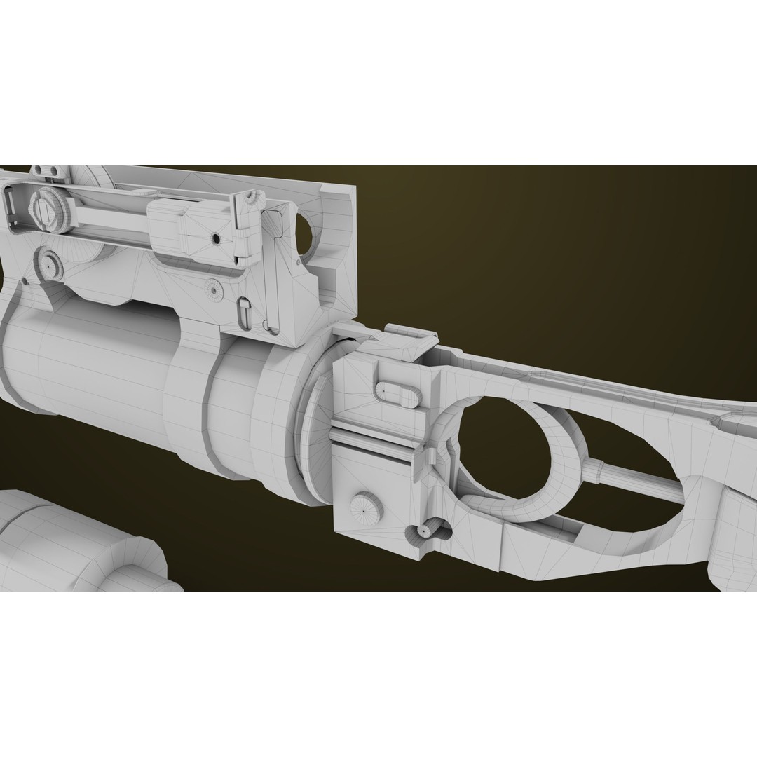 Light Machine Gun 3D Model – Low Poly PBR Game Asset, FBX, Unity, UE - View 90