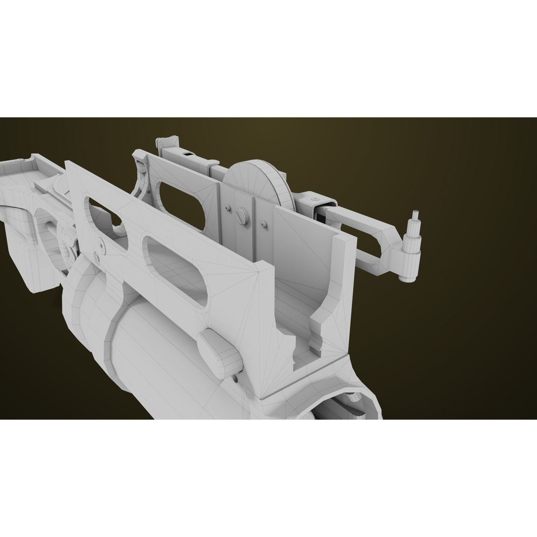 Light Machine Gun 3D Model – Low Poly PBR Game Asset, FBX, Unity, UE - View 93