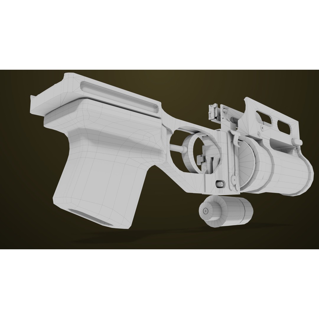 Light Machine Gun 3D Model – Low Poly PBR Game Asset, FBX, Unity, UE - View 94