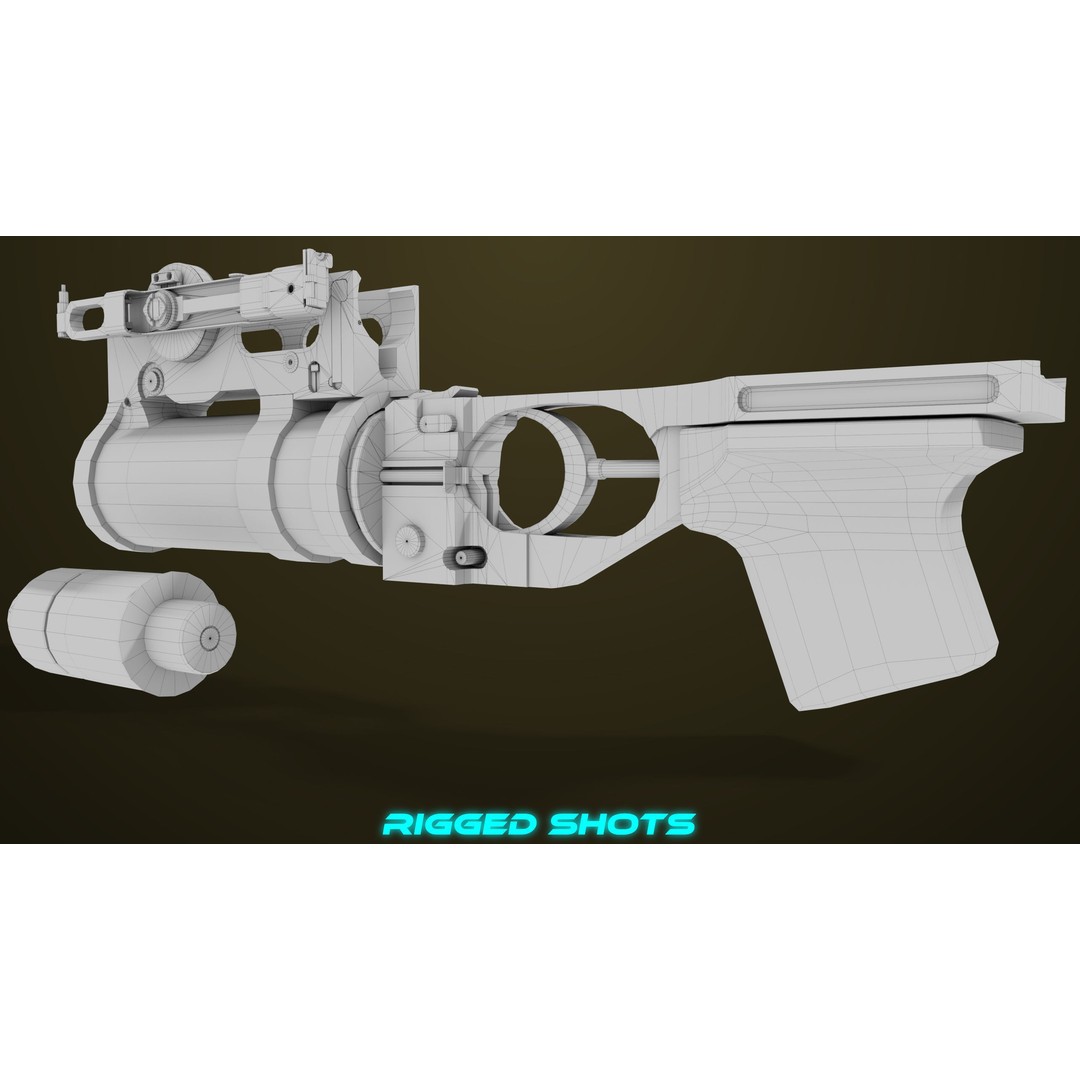 Light Machine Gun 3D Model – Low Poly PBR Game Asset, FBX, Unity, UE - View 97