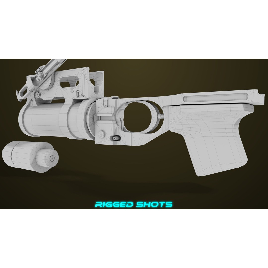 Light Machine Gun 3D Model – Low Poly PBR Game Asset, FBX, Unity, UE - View 98