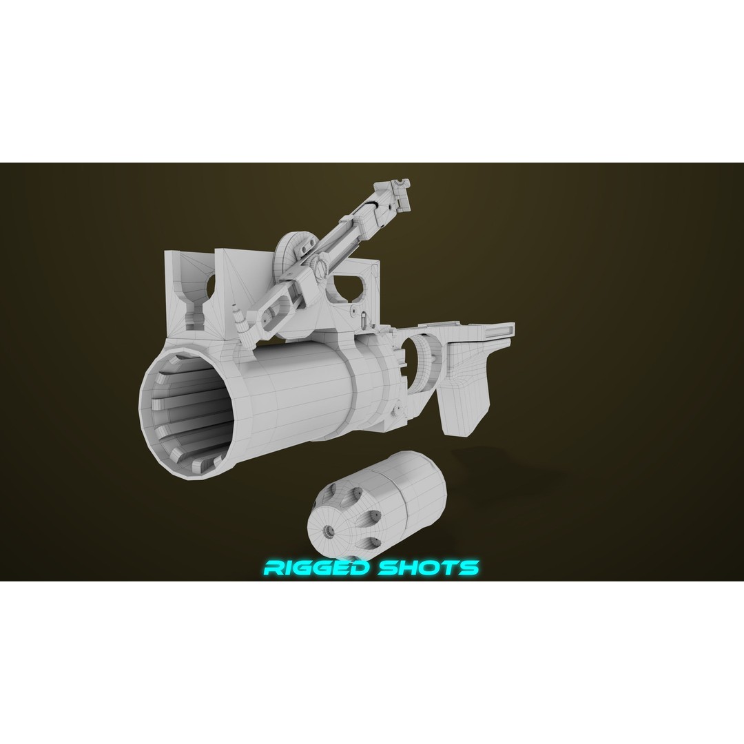 Light Machine Gun 3D Model – Low Poly PBR Game Asset, FBX, Unity, UE - View 99