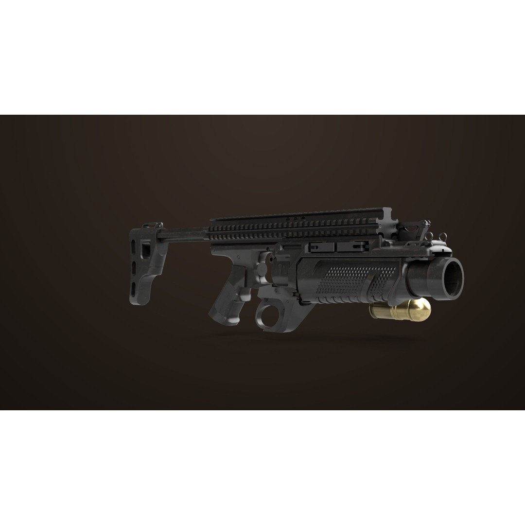 Grenade Launcher 3D Model – Low Poly PBR Game Asset, FBX - View 13
