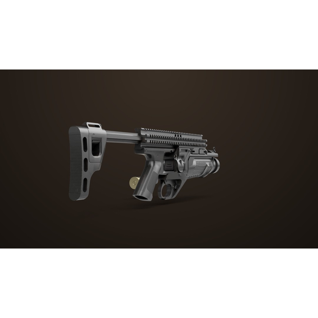 Grenade Launcher 3D Model – Low Poly PBR Game Asset, FBX - View 14