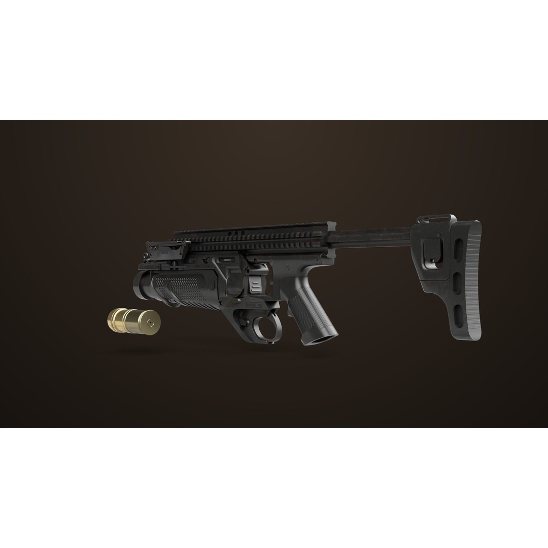 Grenade Launcher 3D Model – Low Poly PBR Game Asset, FBX - View 15