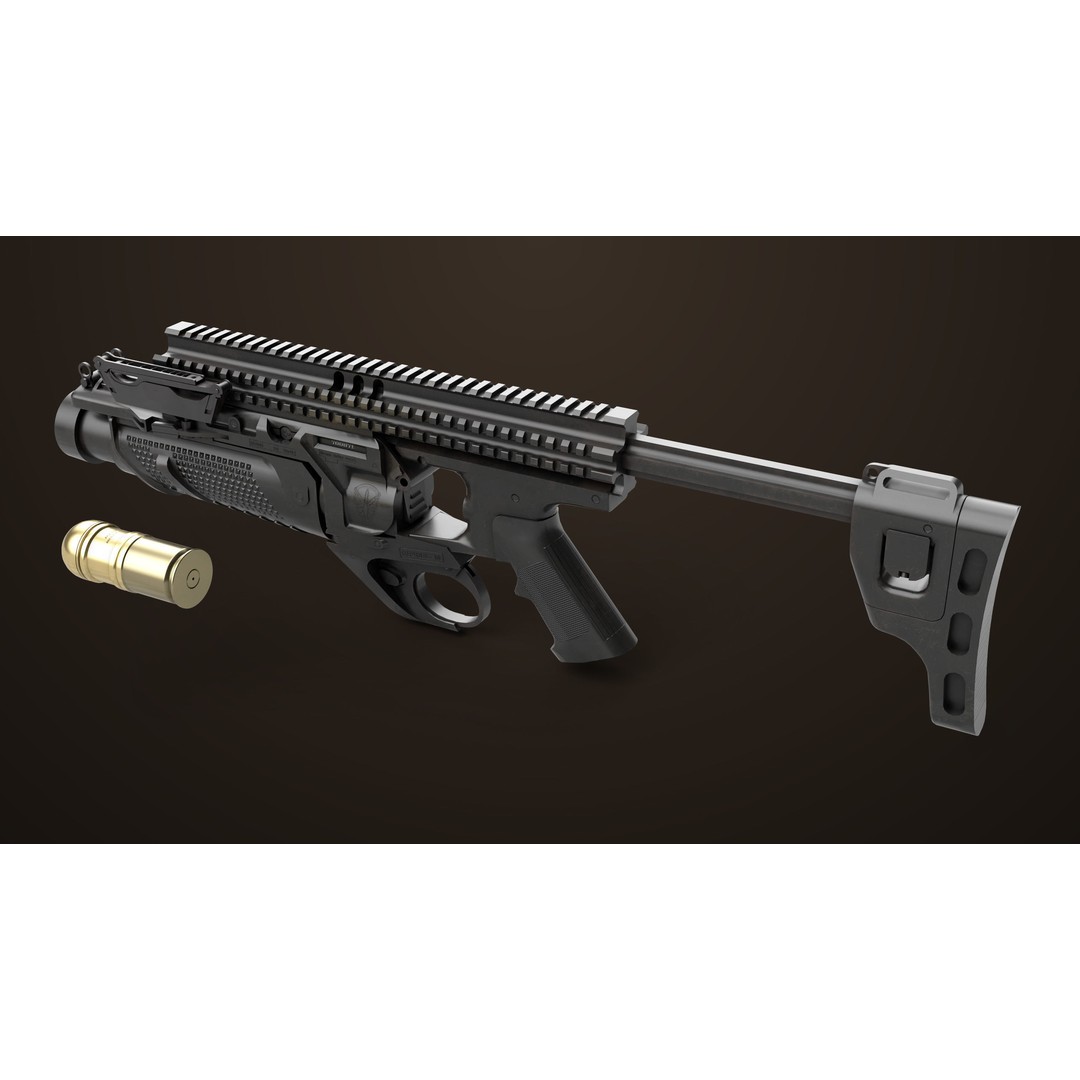 Grenade Launcher 3D Model – Low Poly PBR Game Asset, FBX - View 16