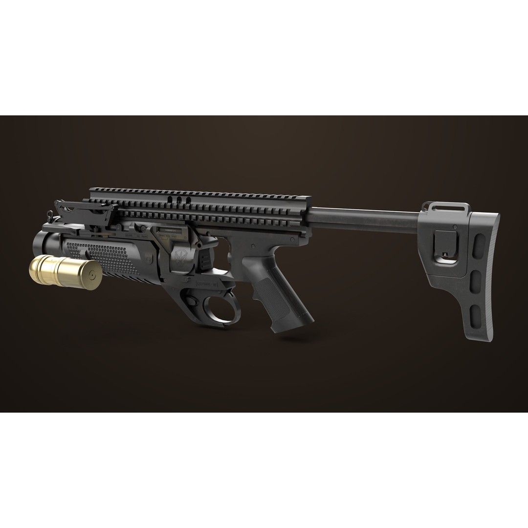 Grenade Launcher 3D Model – Low Poly PBR Game Asset, FBX - View 17