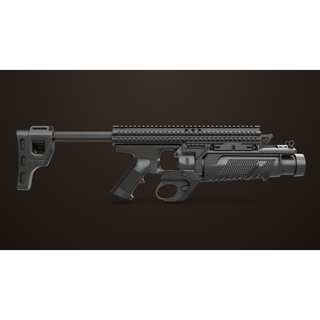 Grenade Launcher 3D Model – Low Poly PBR Game Asset, FBX - View 18